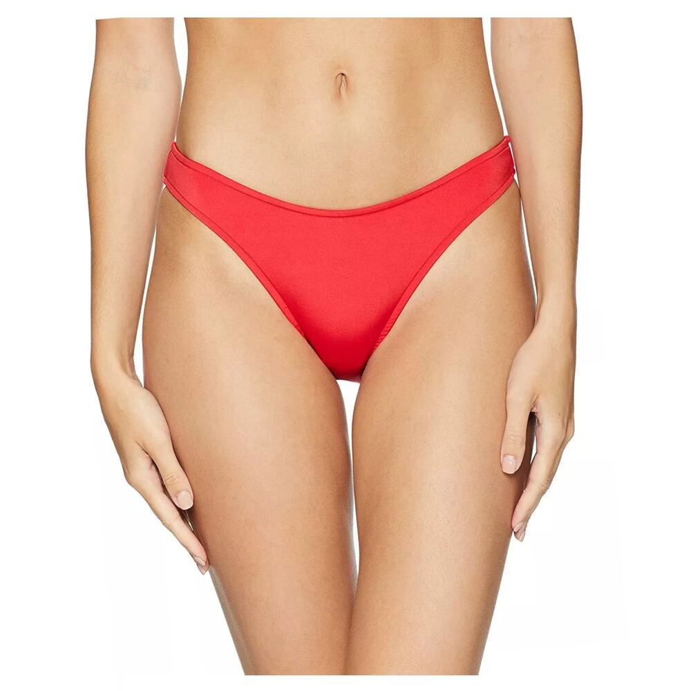Seafolly Women's 80's Flashback High Cut Bikini Bottom Swimsuit Chilli Red 6